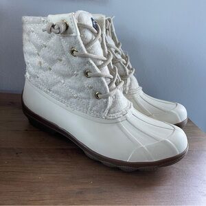 Sperry Off-White Quilted Boot